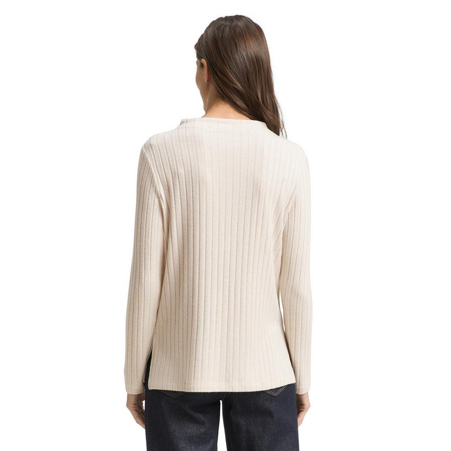 TOM TAILOR Geripptes Langarm T-Shirt  