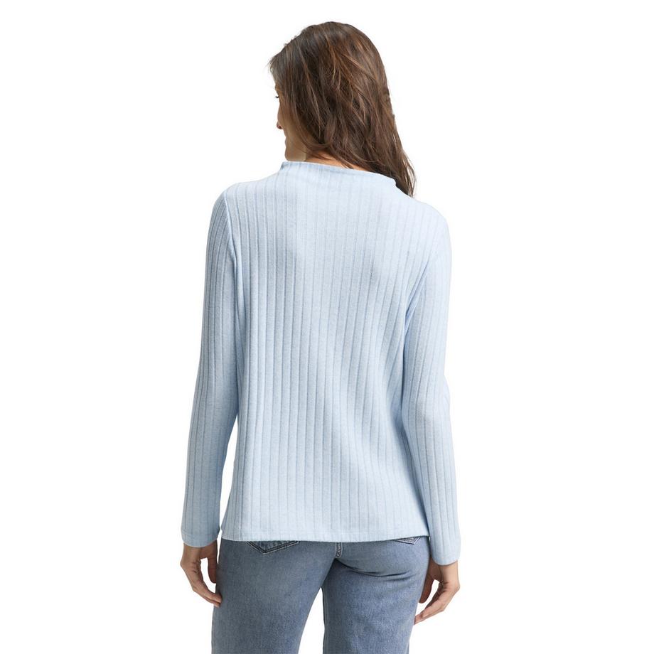 TOM TAILOR Geripptes Langarm T-Shirt  