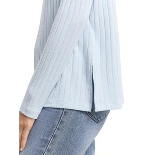 TOM TAILOR Geripptes Langarmshirt mit Stehkragen  