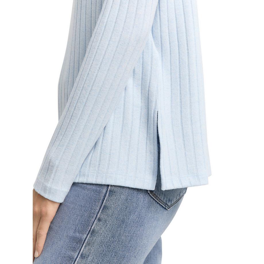 TOM TAILOR Geripptes Langarm T-Shirt  