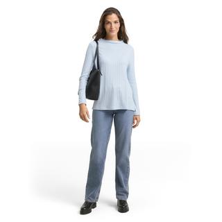 TOM TAILOR Geripptes Langarmshirt mit Stehkragen  