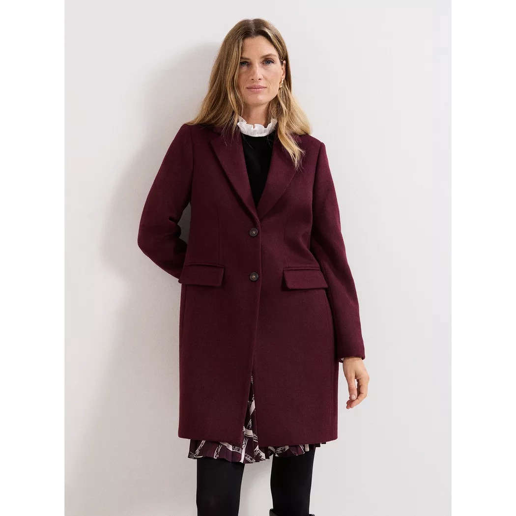 Phase Eight - Wollmantel, für Damen, Bordeaux Größe 40