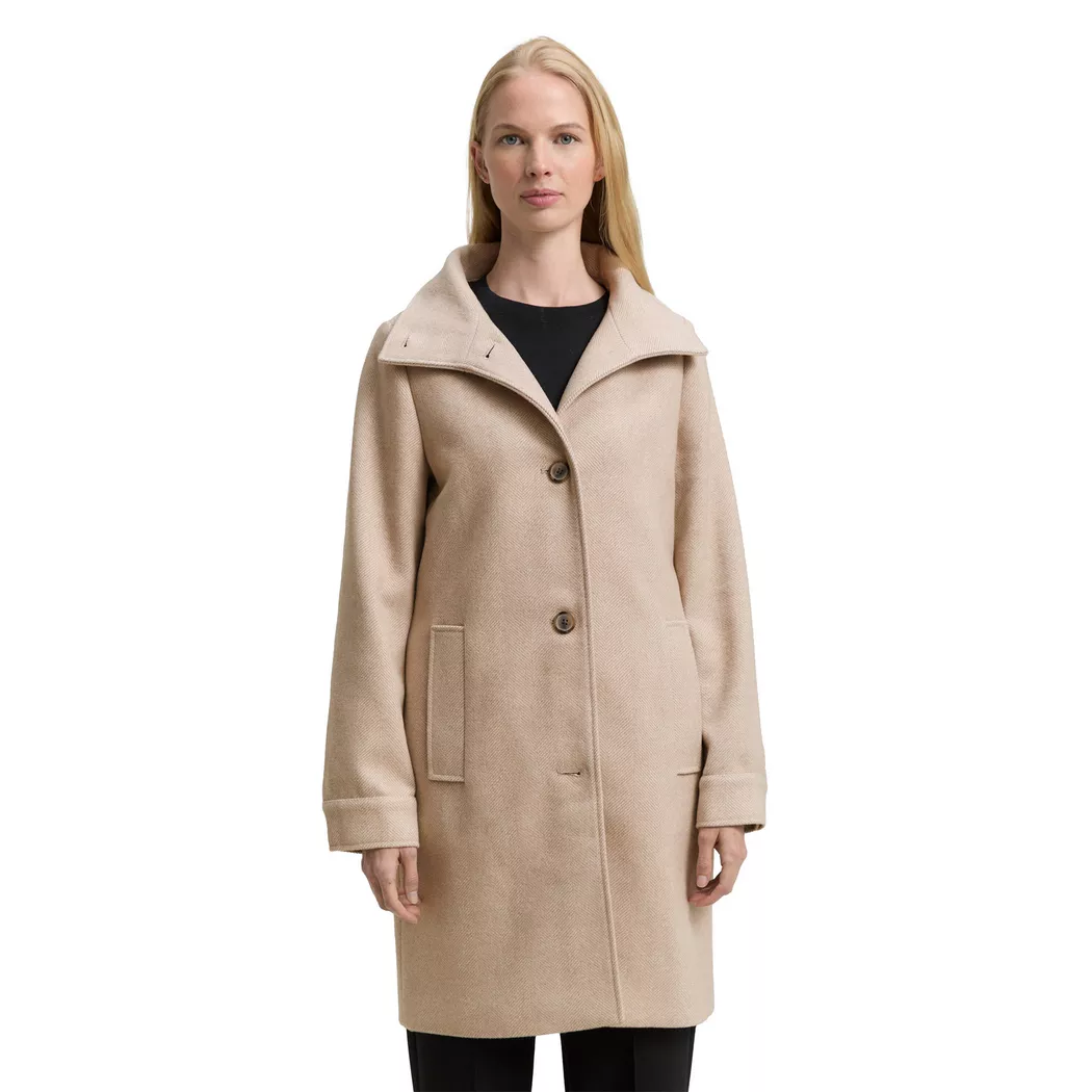 Tom Tailor Manteau 1047522 Beige Heringbone L Femme