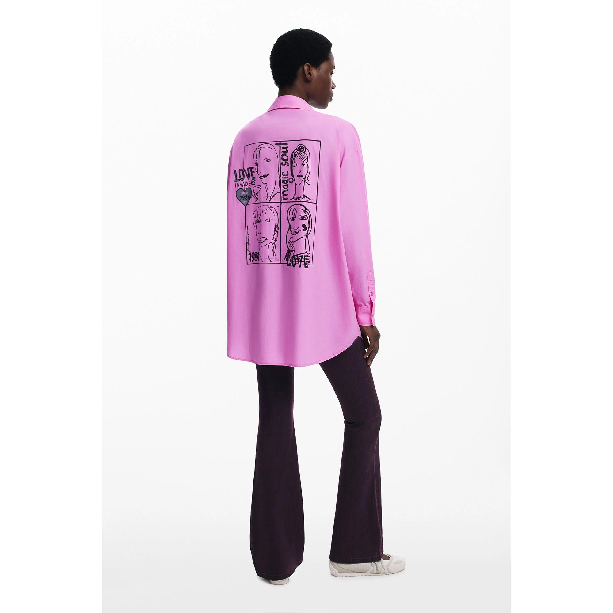 Desigual Chemise oversize à manches longues avec imprimé au dos  