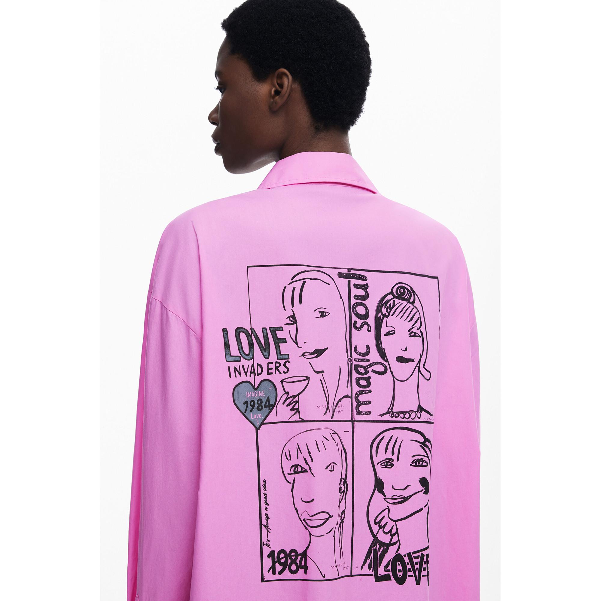 Desigual Chemise oversize à manches longues avec imprimé au dos  