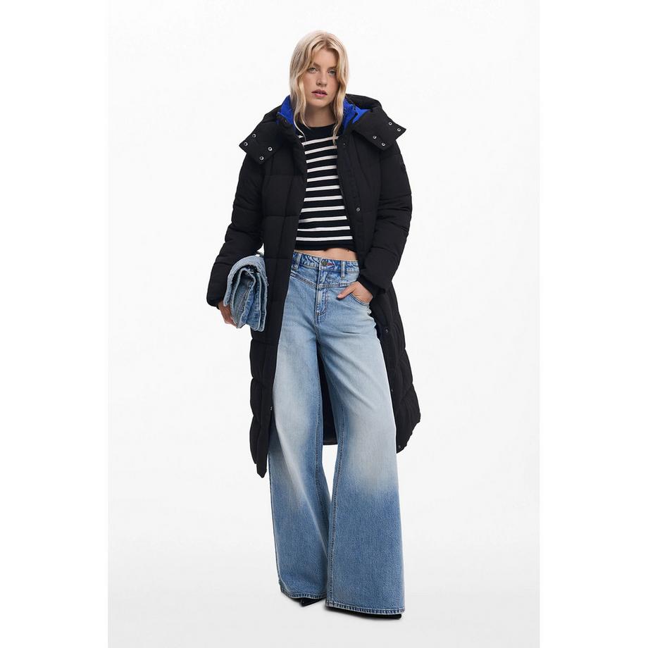 Desigual Long Manteau en Laine avec Capuche  