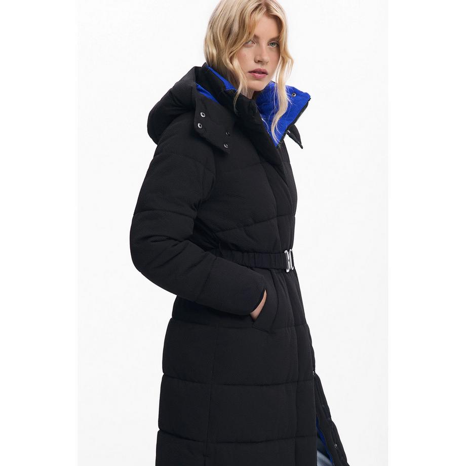 Desigual Long Manteau en Laine avec Capuche  