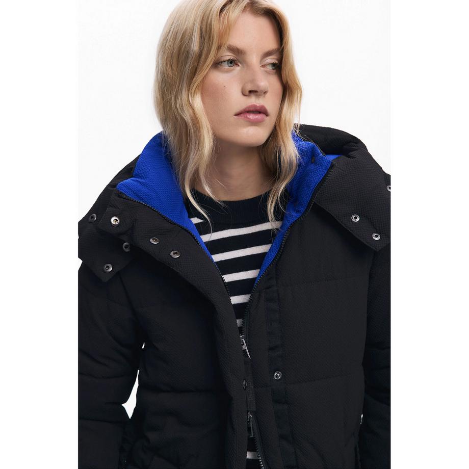 Desigual Long Manteau en Laine avec Capuche  