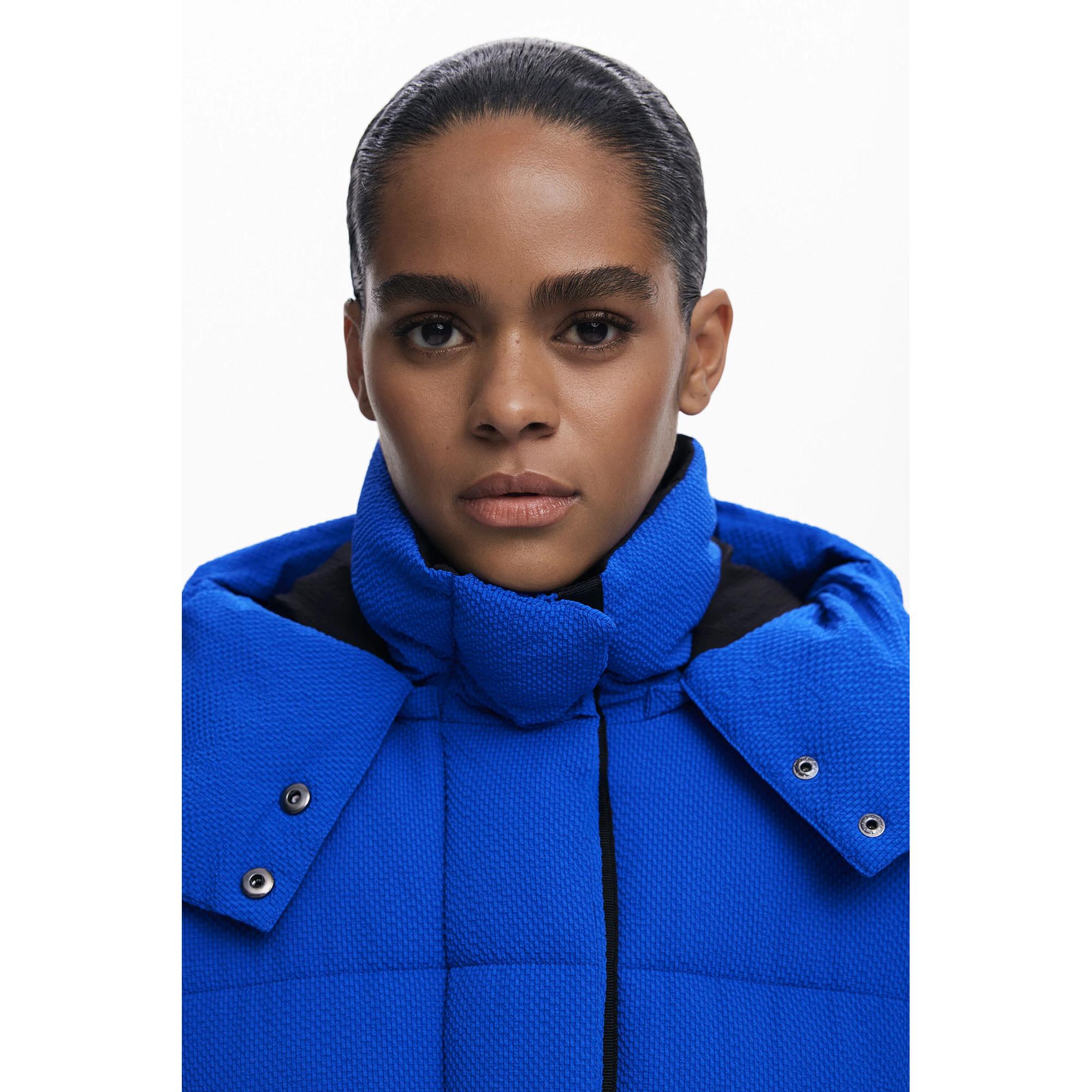 Desigual Long Manteau en Laine avec Capuche  