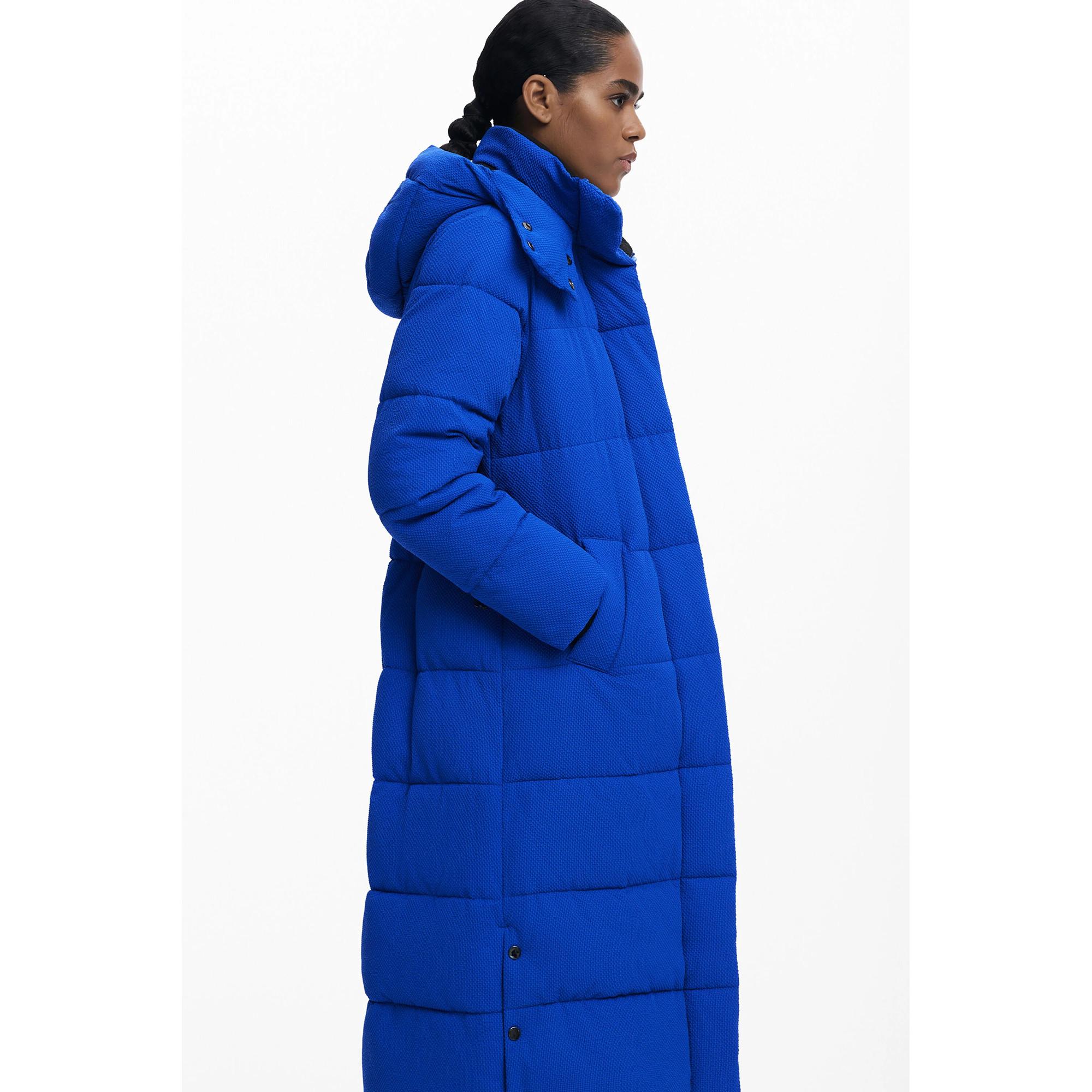 Desigual Long Manteau en Laine avec Capuche  