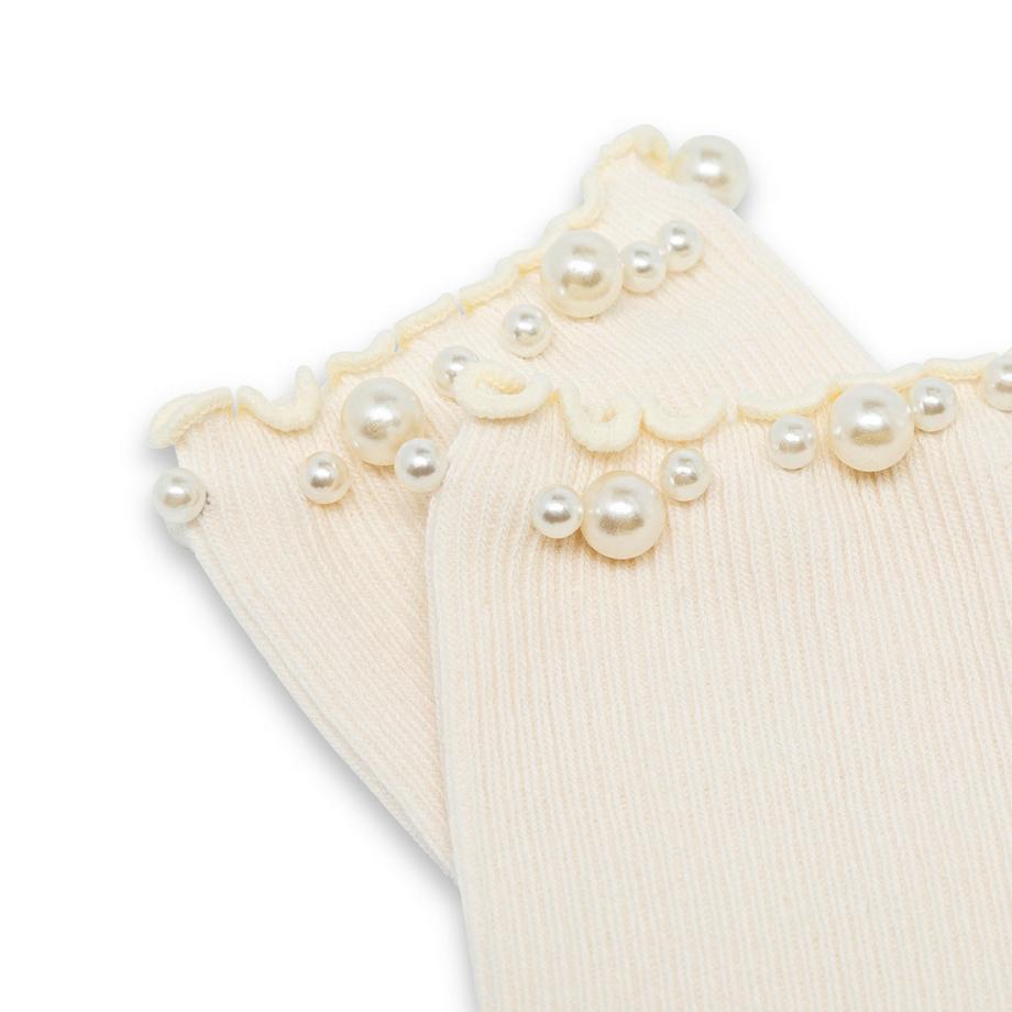 Manor Woman Quarter Curly Pearls Gerippte Socken  