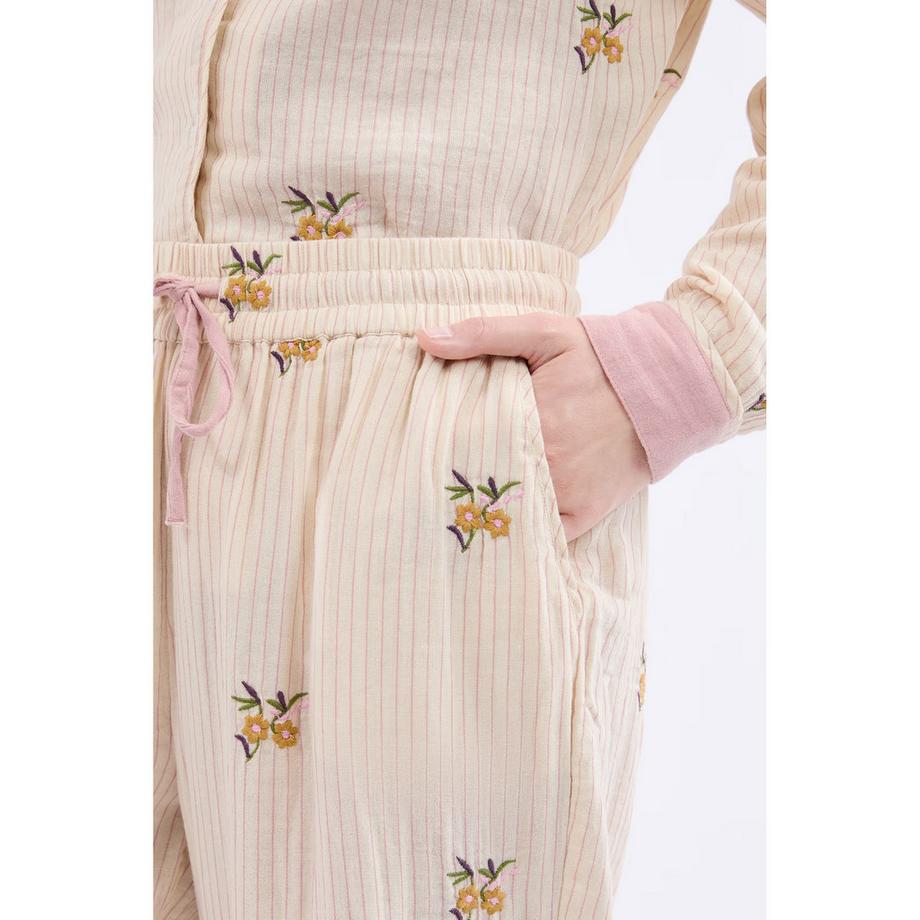 Etam Pantalon de pyjama rayé à imprimé floral  