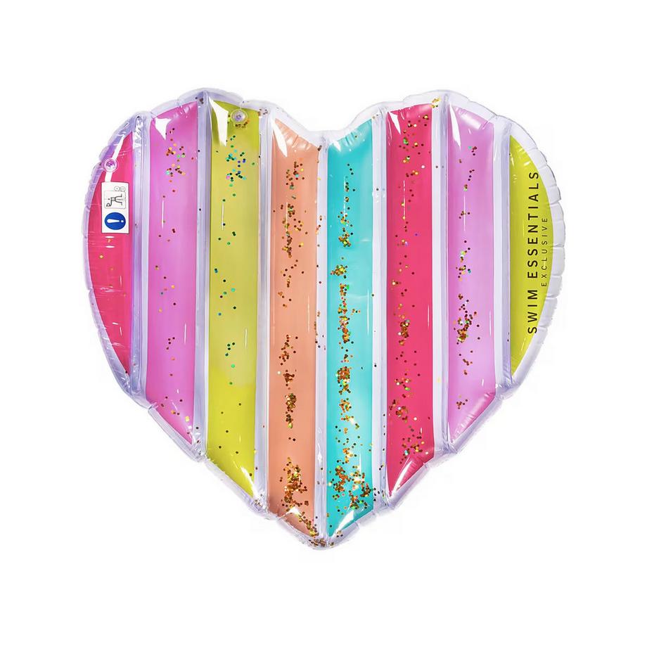 Matelas gonflable Cœur arc-en-ciel