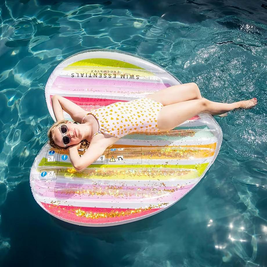 Swim Essentials  Matelas gonflable Cœur arc-en-ciel 