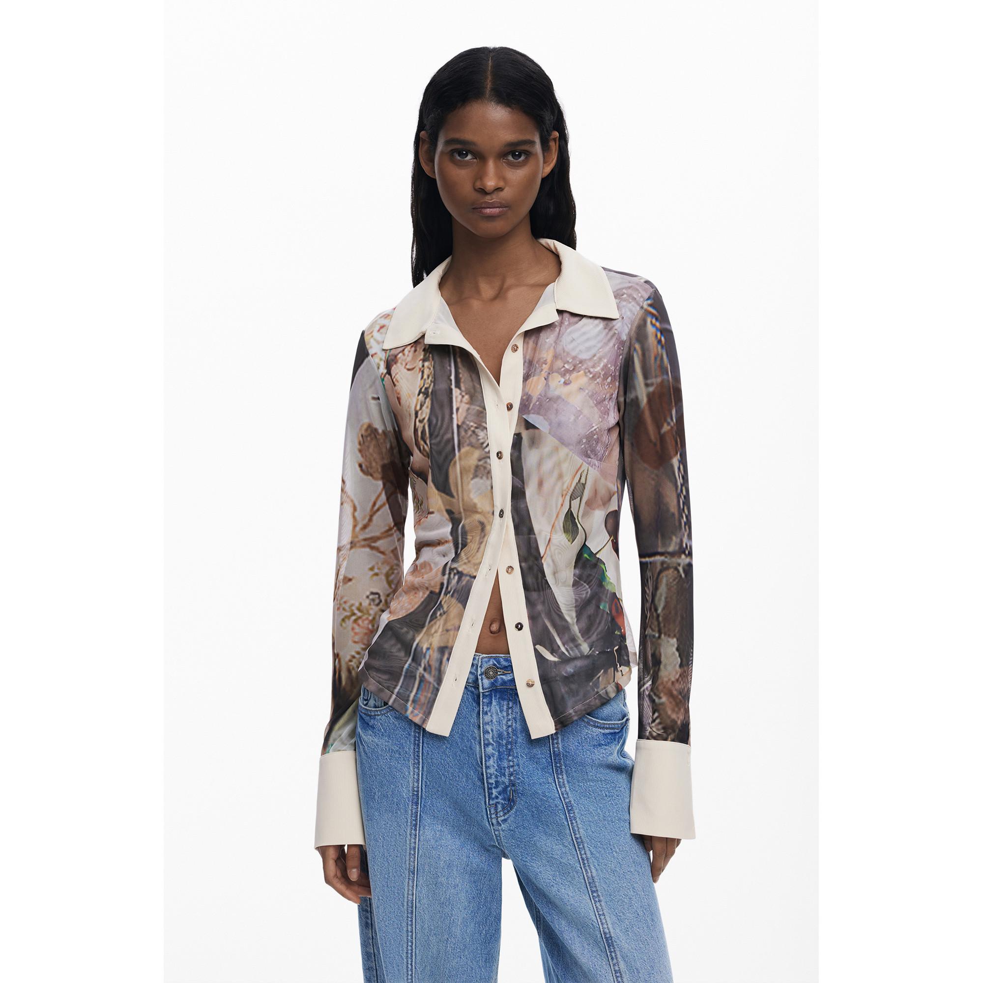 Desigual Langarm bedruckte Bluse  