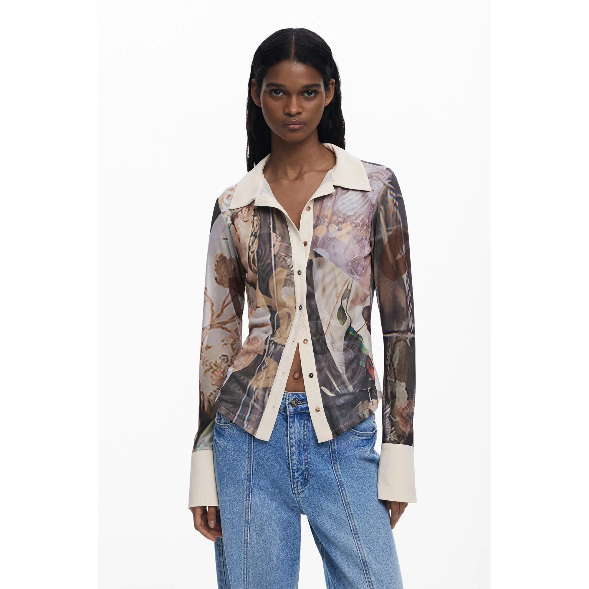 Desigual Langarm bedruckte Bluse  