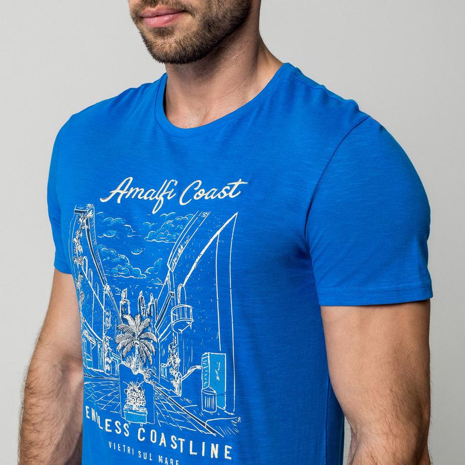 Manor Man Amalfi Coast Grafik Print T-Shirt  