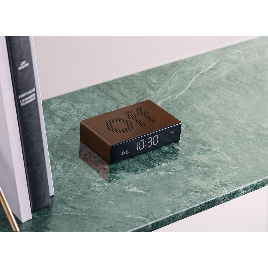 LEXON Alarm Clock Alu, LCD-Screen LR152BZ   Flip Premium  Réveil numérique 