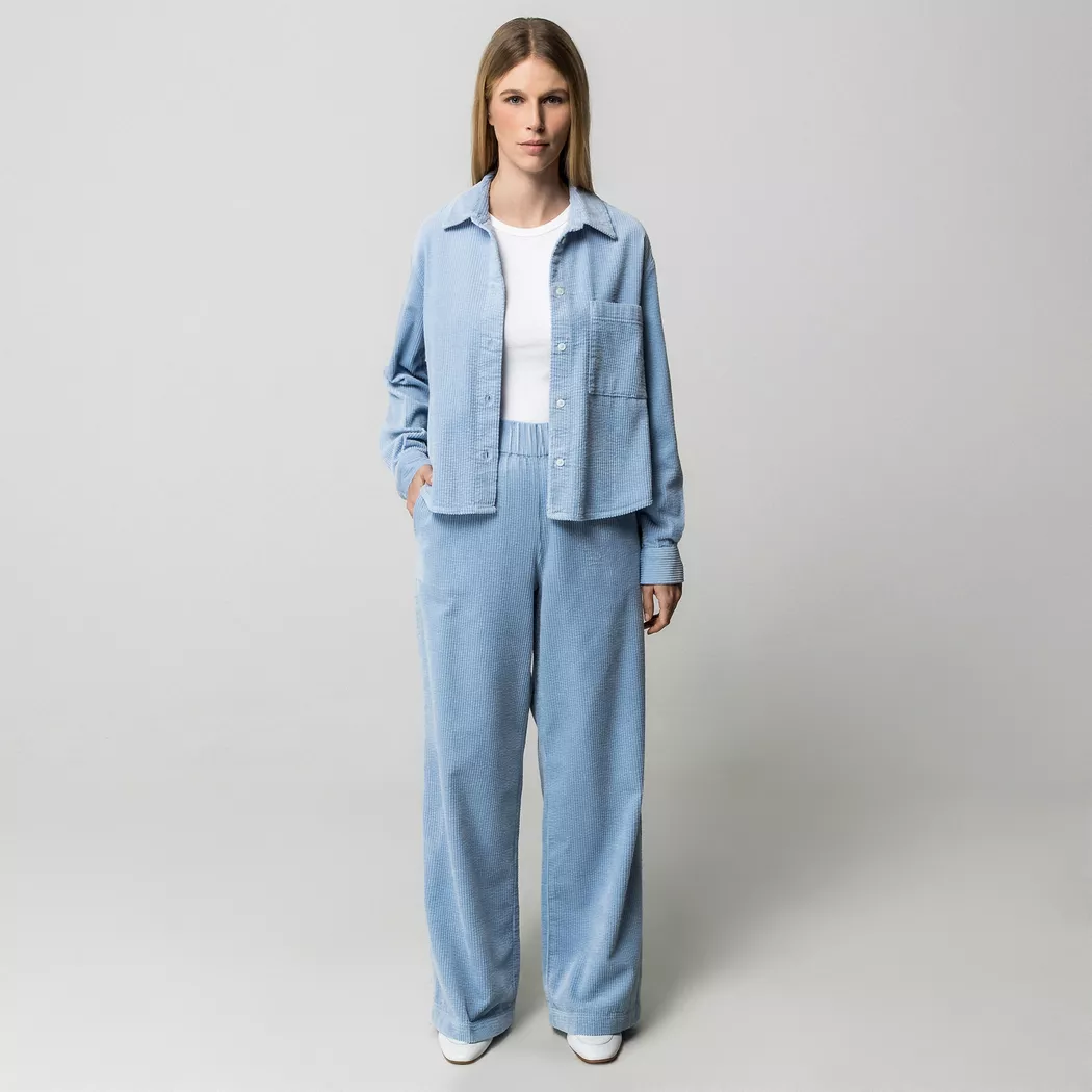Marc O' Polo Denim - Cord-Hemd, langarm, für Damen, Hellblau, Größe S