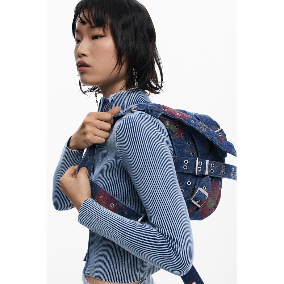 Desigual Gestreifter Full Zip Cardigan  