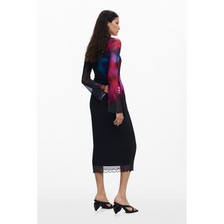 Desigual Figurbetontes V-Ausschnitt Mini Kleid  