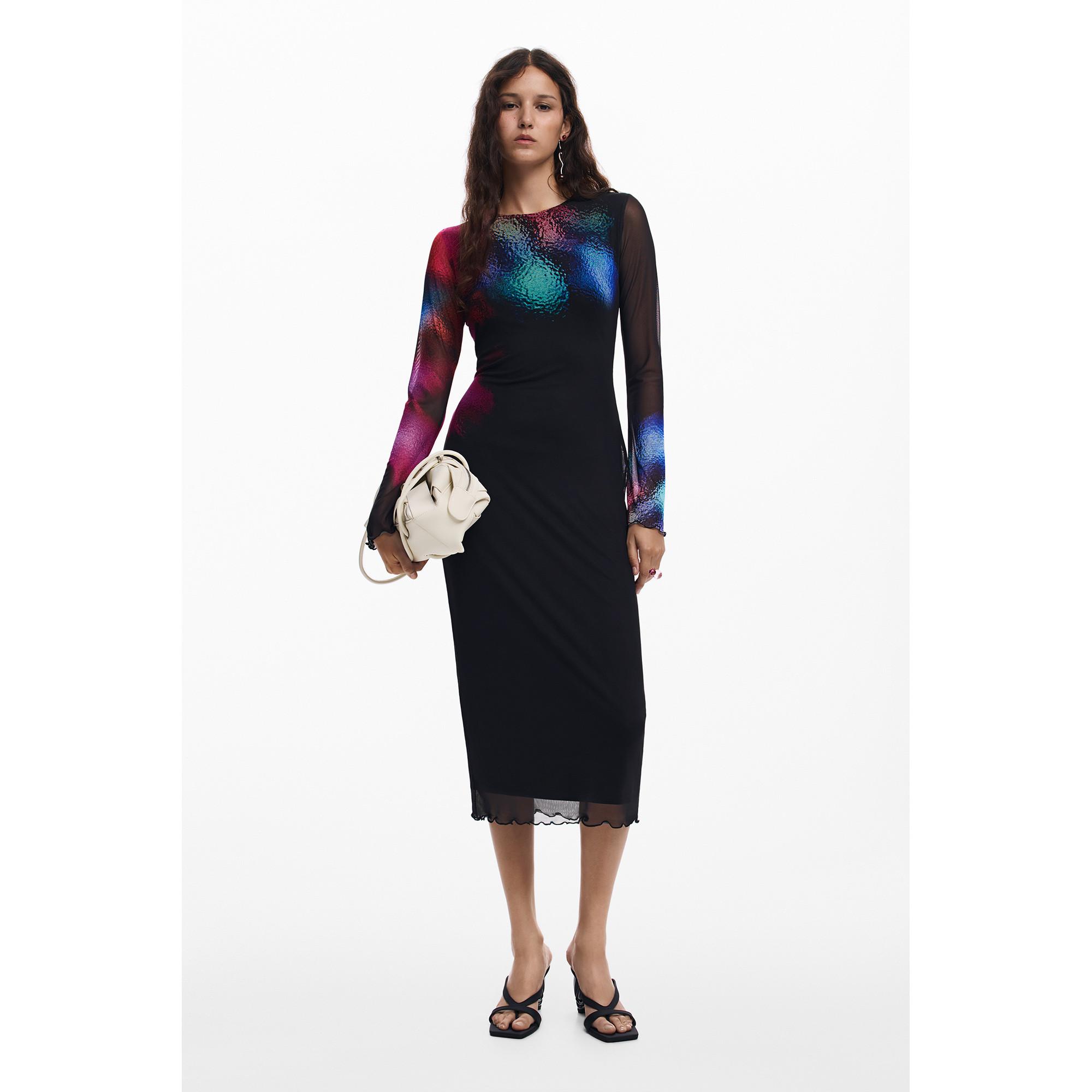 Desigual Figurbetontes V-Ausschnitt Mini Kleid  