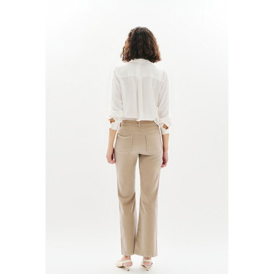 Caroll Pantalon en velours côtelé à jambes évasées  