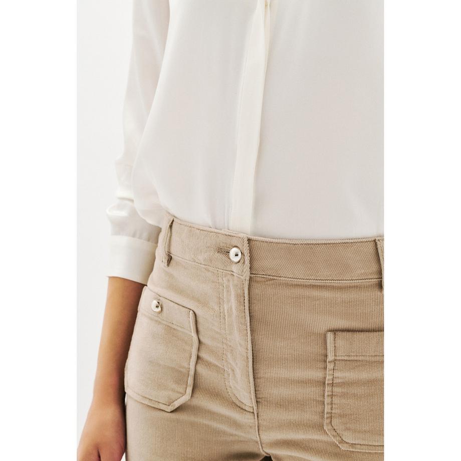 Caroll Pantalon en velours côtelé à jambes évasées  