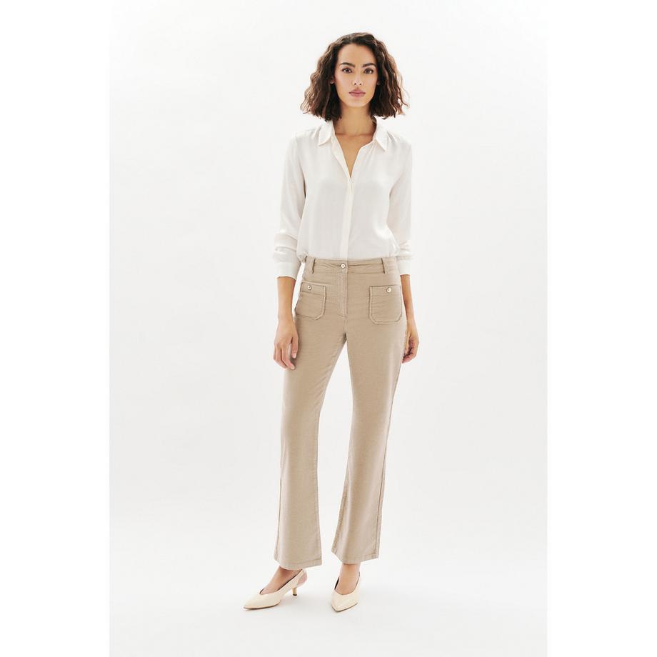 Caroll Pantalon en velours côtelé à jambes évasées  