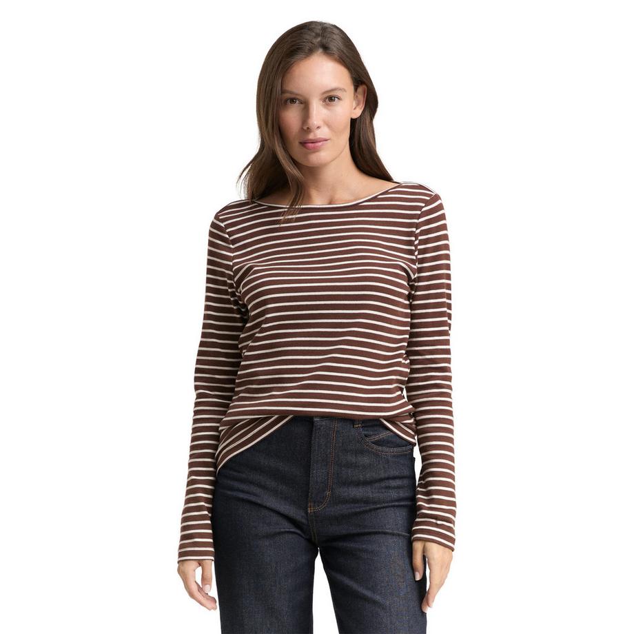 TOM TAILOR T-shirt Maniche Lunghe a Righe Regular Fit  