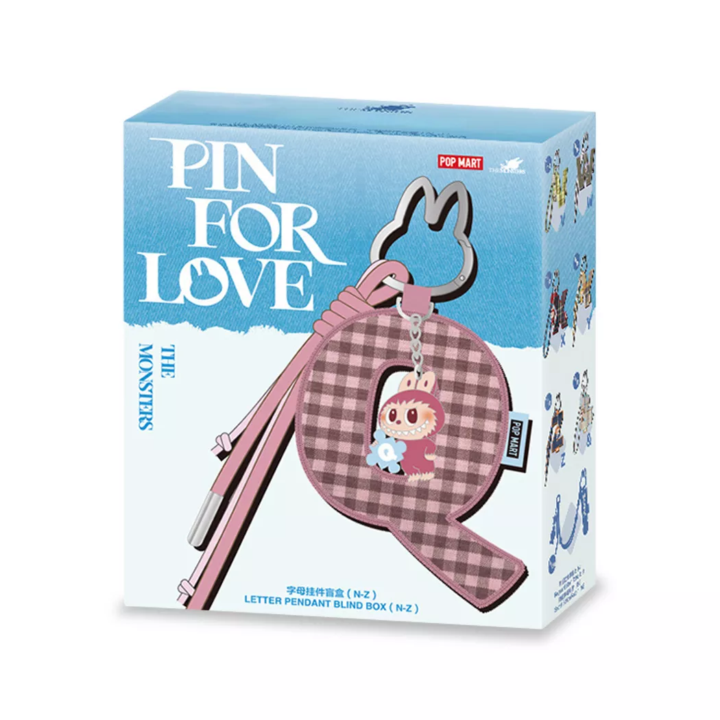 Popmart Labubu The Monsters Pin for Love N-Z Letter Pendant Multicolor