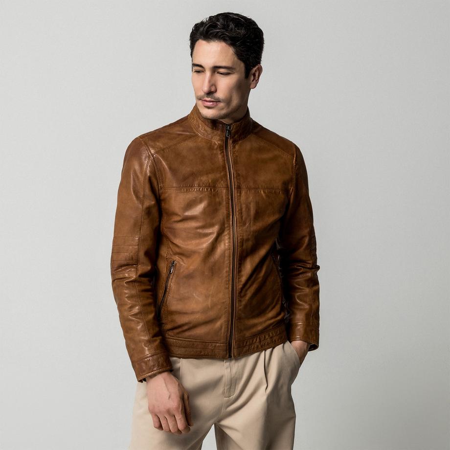 Manor Man Lederjacke Regular Fit  