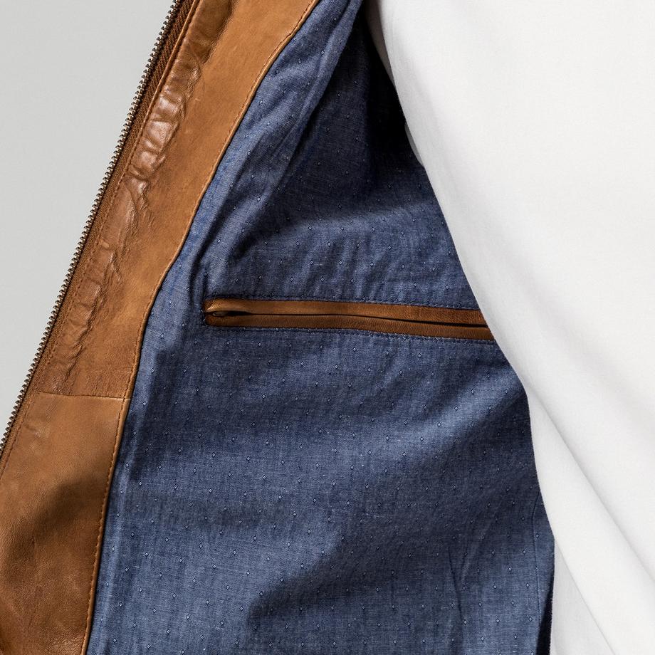 Manor Man Lederjacke Regular Fit  