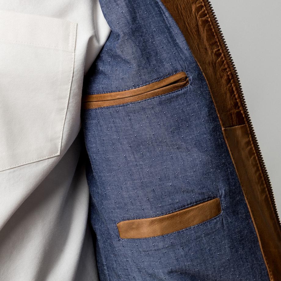 Manor Man Lederjacke Regular Fit  