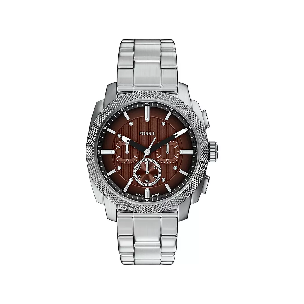 Fossil FS6144 Machine Chronograph Watch Silver Brown