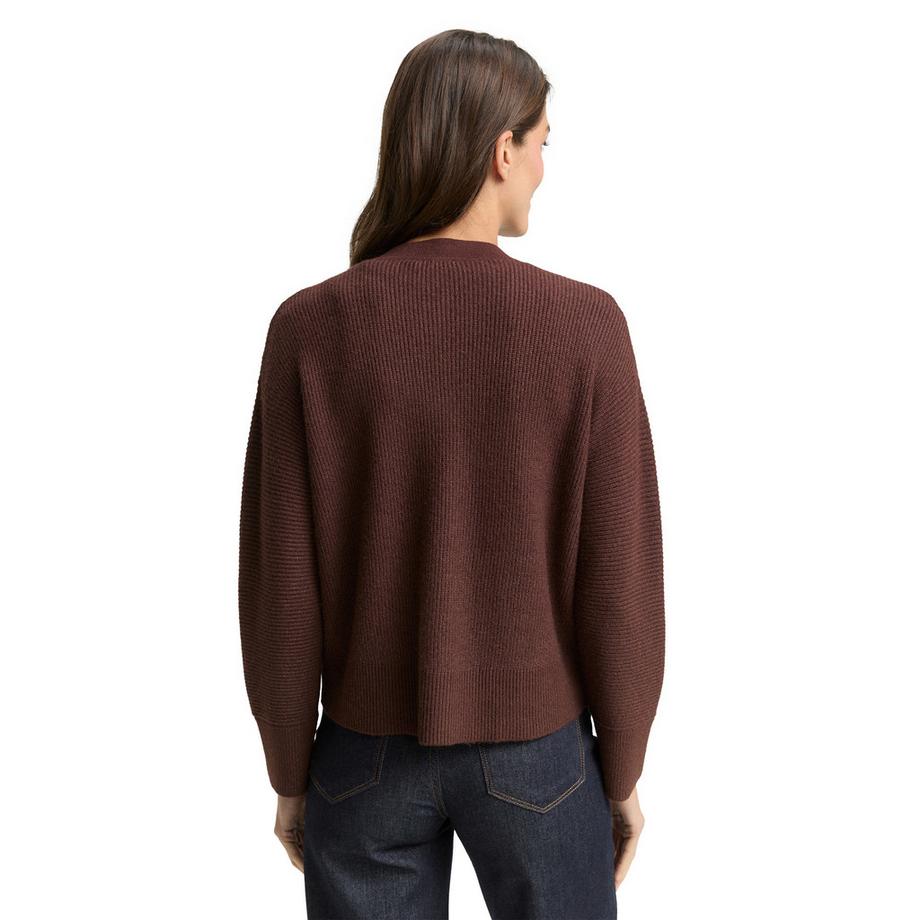 TOM TAILOR Cardigan Oversized Rundhals Meliert  