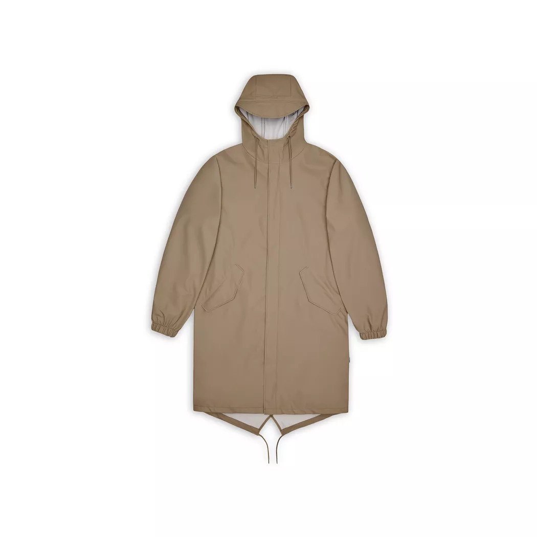 Rains unisex. 18140 Parka beige à queue de poisson (L), Casuel, Polyester
