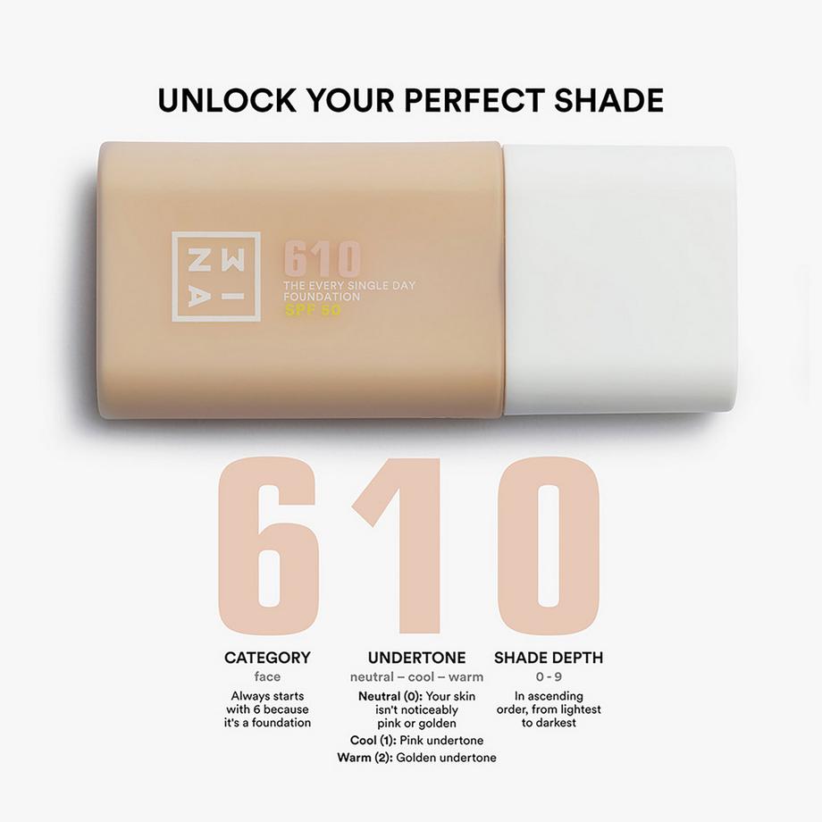 3INA  The Every Single Day Foundation SPF50 