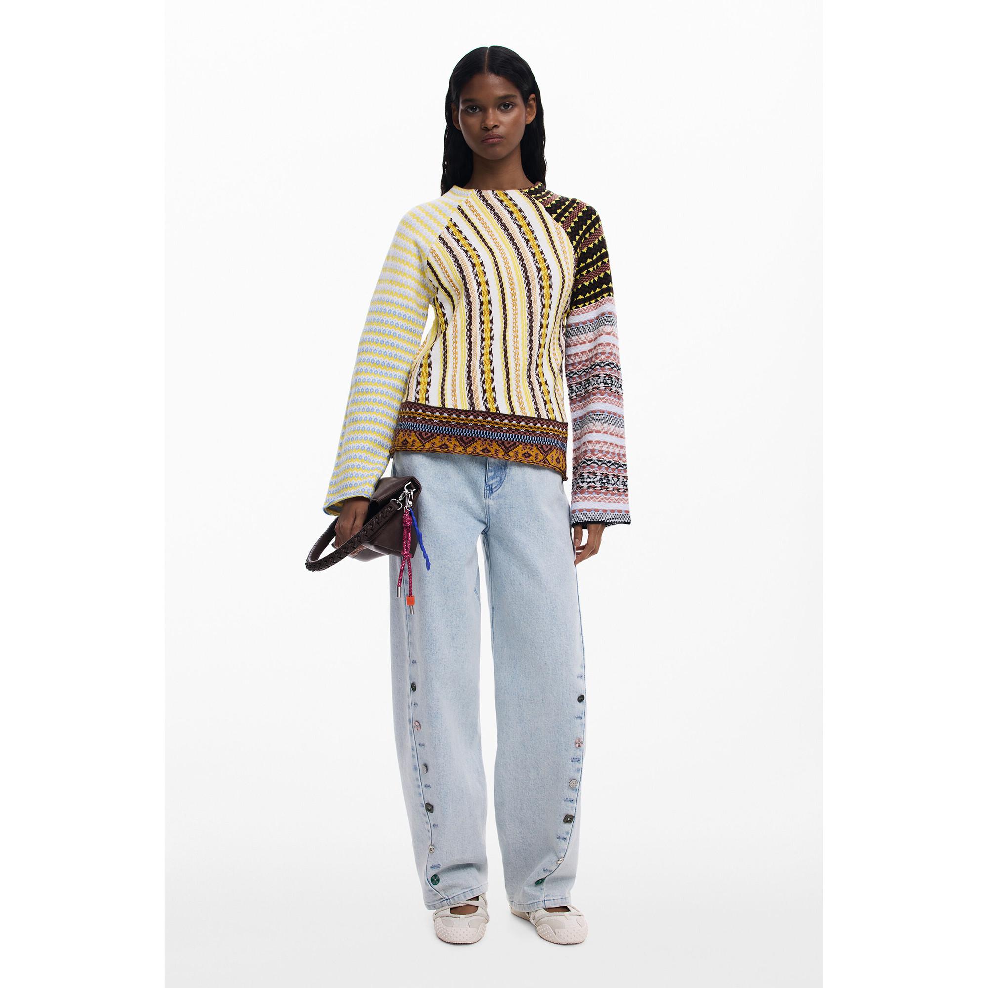 Desigual Gemusterter Langarm Pullover  