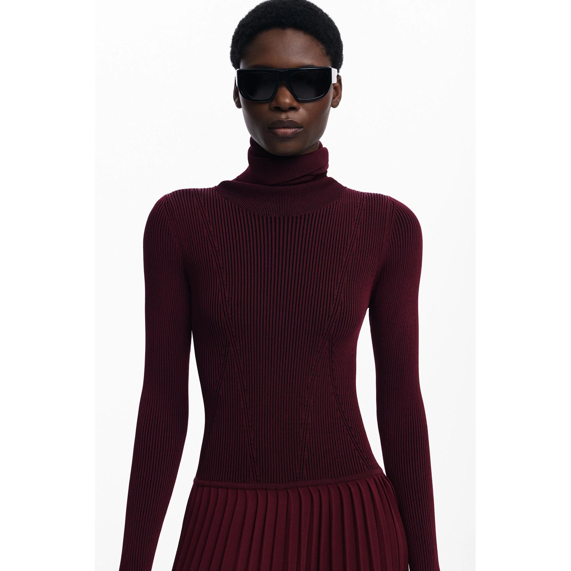 Desigual Robe Midi Fleurie Col V  