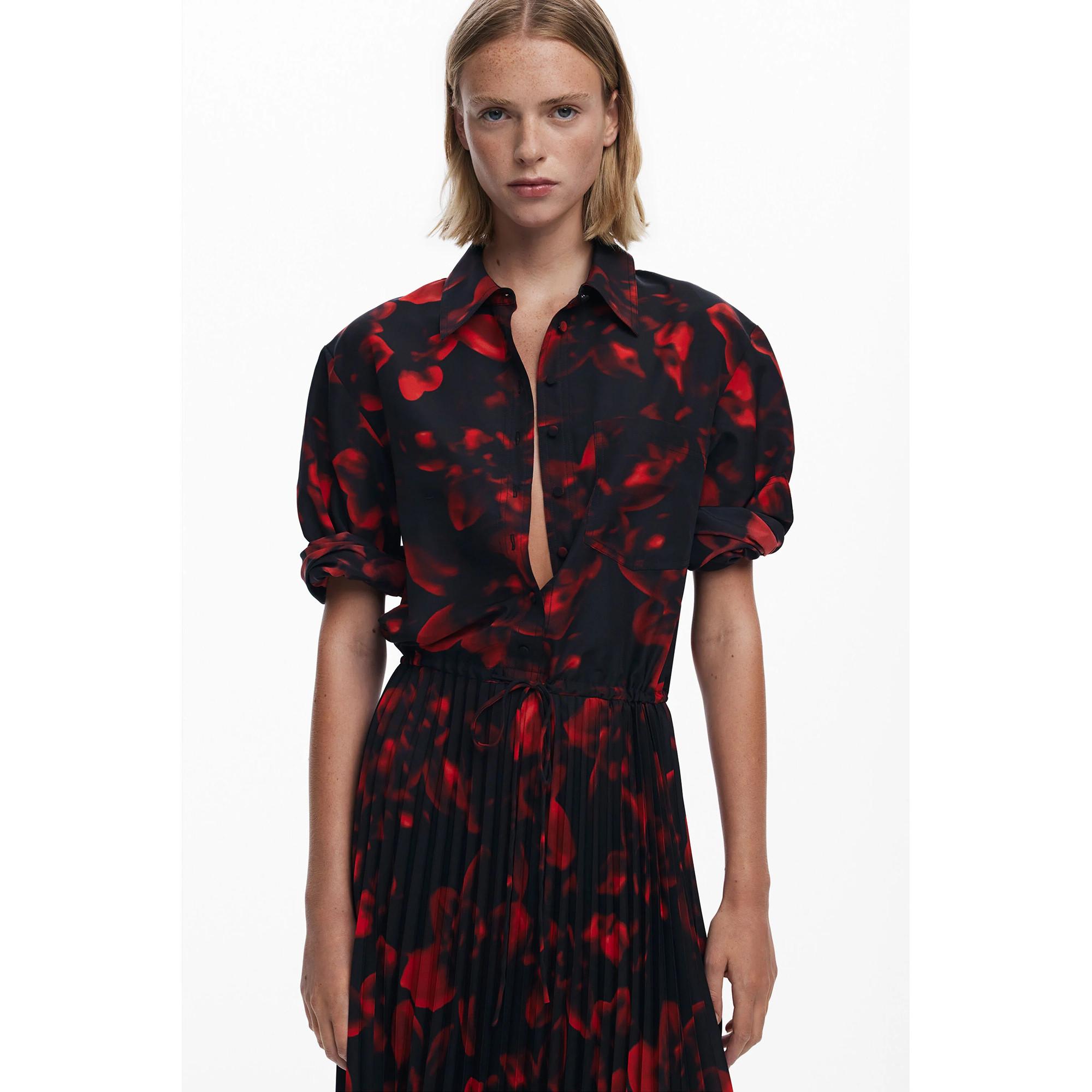 Desigual Robe Midi Plissée Imprimé Floral  