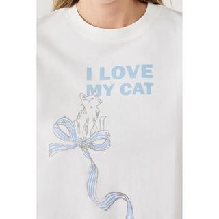 Etam T-shirt de pyjama à imprimé chat  