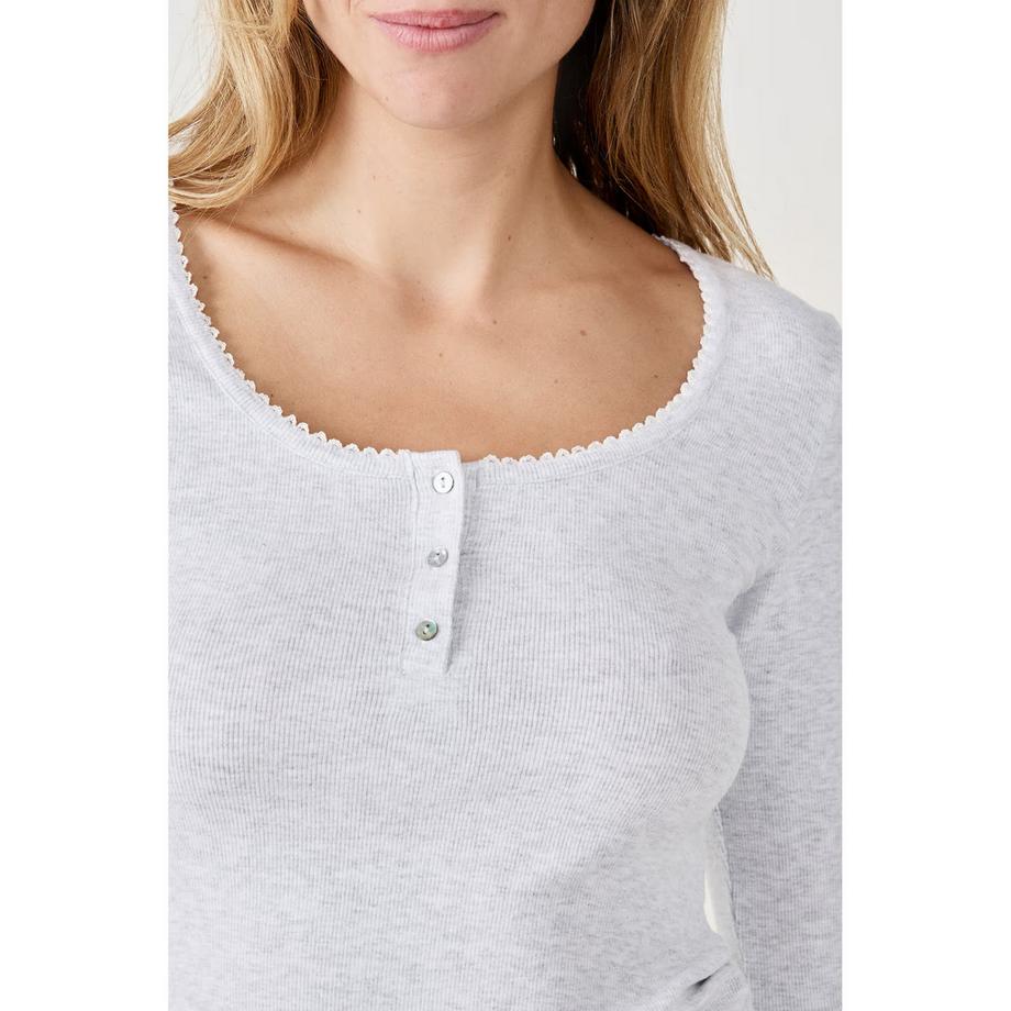 Etam T-shirt de pyjama à manches longues coupe décontractée  