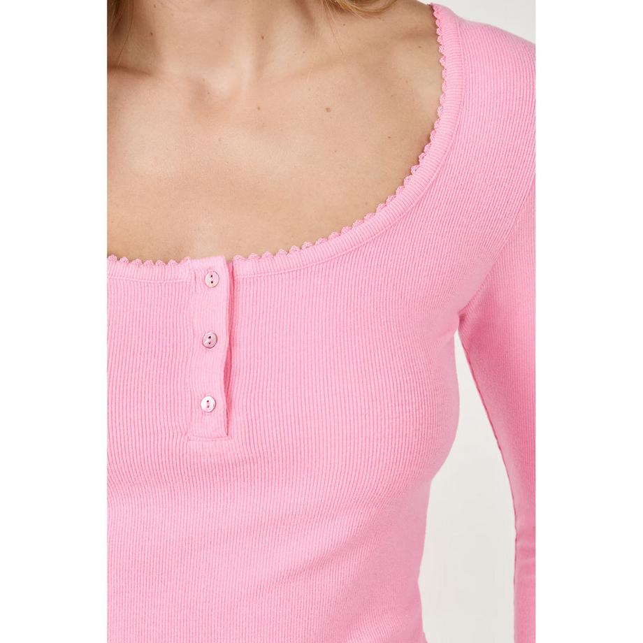 Etam T-shirt de pyjama à manches longues coupe décontractée  