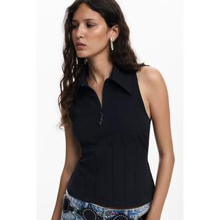 Desigual Ärmellose Bluse mit Kragen  