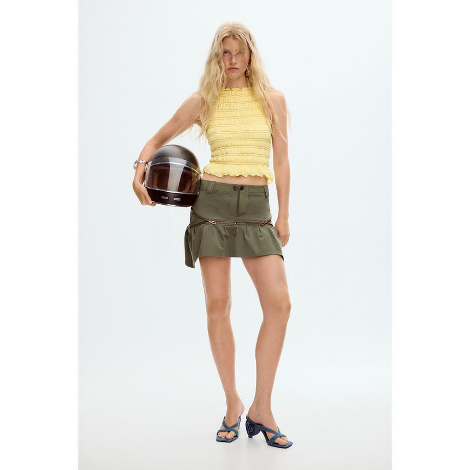 Desigual Ausgestellter Minirock mit Stickerei  