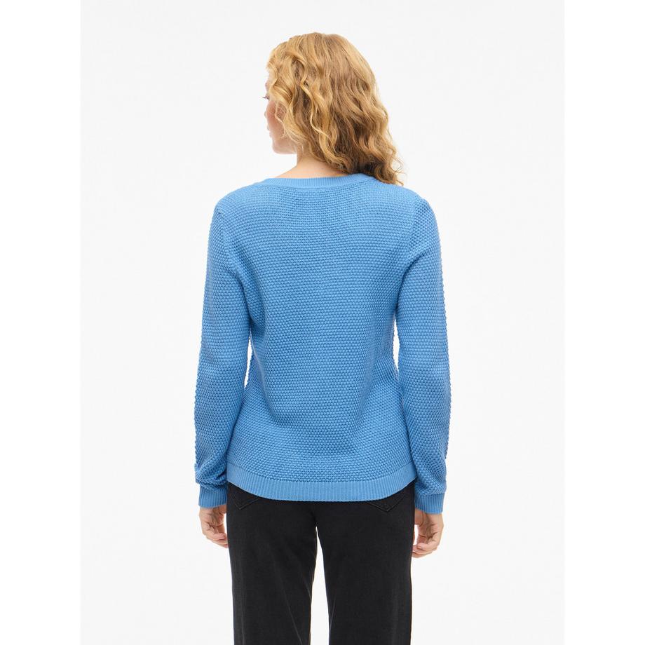 VILA Pull Col Rond Manches Longues  