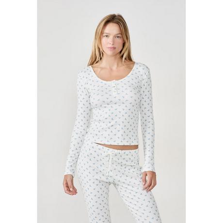 Etam Pyjama Imprimé Nœuds Manches Longues T-Shirt  