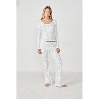 Etam Pyjama Imprimé Nœuds Manches Longues T-Shirt  