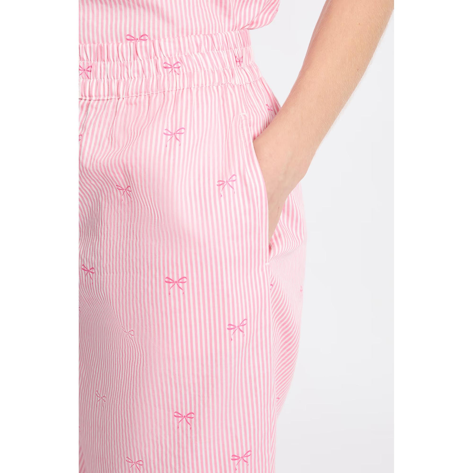 Etam Pantaloni pigiama a righe con stampa a fiocco  